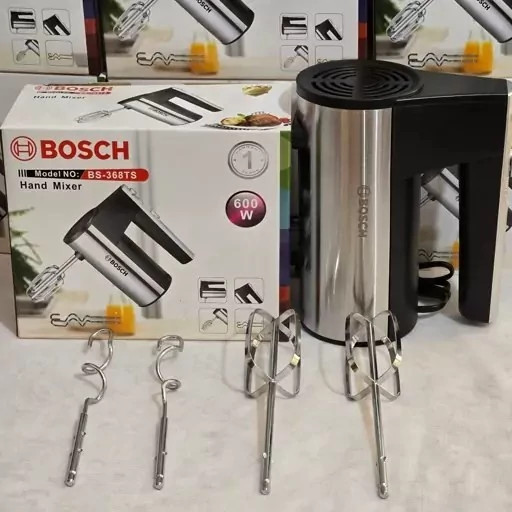 همزن برقی بوش (حک شده) (600w) گیربکسی (توربو) WB-368HM