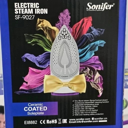 اتو بخار سونیفر (کفه سرامیکی) 2000w (طراحی ارگونومیک) SF-9027